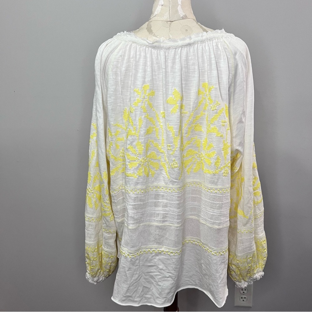 Free People Persuasion Women Size Small Yellow Balloon Sleeve Blouse - Picture 9 of 11